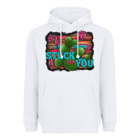 White stuck on you heart cactus serape leopard background Heavyweight Hoodie - Jasminsmagicworld