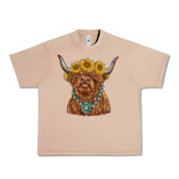 Burro highland cow with sunflower and gemstone Urban Heavy Tee - RanaPortraitStore