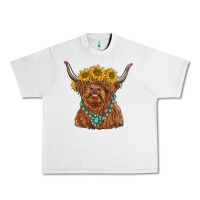 Lunar Rock highland cow with sunflower and gemstone Urban Heavy Tee - RanaPortraitStore