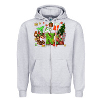 Heather Grey cna christmas Zipper Hoodie - AdoDesignShop