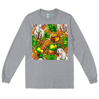 Heather Grey St patricks  goat family with balloons seamless Long Sleeve Tee - FaDigitalArtStudio