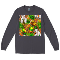 St Patricks  Goat Family With Balloons Seamless Long Sleeve Tee | Teevron