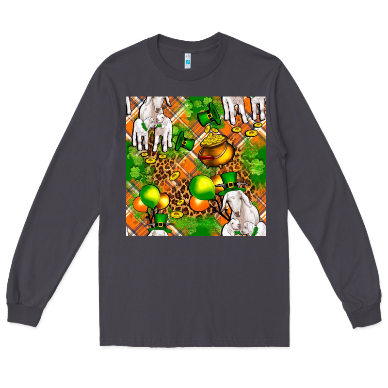 St Patricks  Goat Family With Balloons Seamless Long Sleeve Tee by FaDigitalArtStudio | Teevron