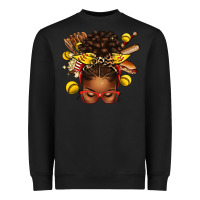 Black softball afro messy bun Heavyweight Sweatshirt - texasbilliewilder