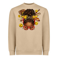 Mushroom softball afro messy bun Heavyweight Sweatshirt - texasbilliewilder