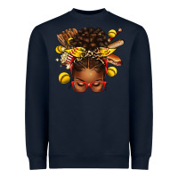 Navy softball afro messy bun Heavyweight Sweatshirt - texasbilliewilder