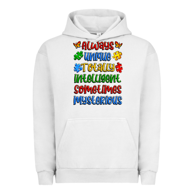 Always Unique Totally Intelligent Sometimes Myster Urban Hoodie by Artiststas | Teevron