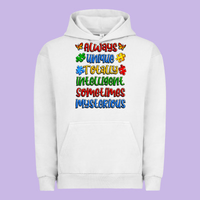 Always Unique Totally Intelligent Sometimes Myster Urban Hoodie Designed By Artiststas