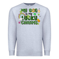Heather Grey my dog is my lucky charms Premium Sweatshirt - MaliasSmallBusiness