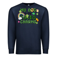 Navy my dog is my lucky charms Premium Sweatshirt - MaliasSmallBusiness