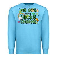 Ocean Blue my dog is my lucky charms Premium Sweatshirt - MaliasSmallBusiness