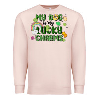 Pale Pink my dog is my lucky charms Premium Sweatshirt - MaliasSmallBusiness