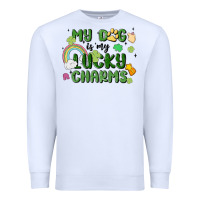 White my dog is my lucky charms Premium Sweatshirt - MaliasSmallBusiness