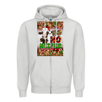 Dove Grey Christmas Ho Ho Ho Heifer Zipper Hoodie - Artiststas