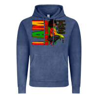Vintage Denim I am black history Afro American woman Vintage Hoodie - RanaPortraitStore