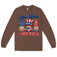 Chestnut god bless america gnome Long Sleeve Tee - HRA Design Shop