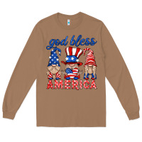 Toasted Coconut god bless america gnome Long Sleeve Tee - HRA Design Shop