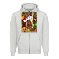 Dove Grey Christmas horse Zipper Hoodie - Artiststas