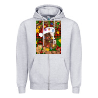 Heather Grey Christmas horse Zipper Hoodie - Artiststas