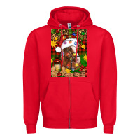 Red Christmas horse Zipper Hoodie - Artiststas