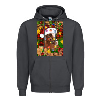 Smoke Christmas horse Zipper Hoodie - Artiststas