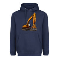 Navy excavator Heavyweight Hoodie - LillyAllenDesigns