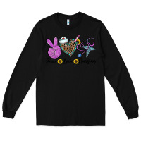 Black peace love nursing Long Sleeve Tee - CowhideDigitalArt