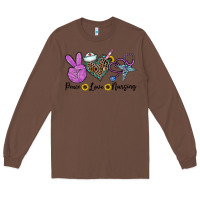 Chestnut peace love nursing Long Sleeve Tee - CowhideDigitalArt
