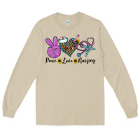 Mushroom peace love nursing Long Sleeve Tee - CowhideDigitalArt