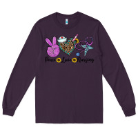 Plum peace love nursing Long Sleeve Tee - CowhideDigitalArt