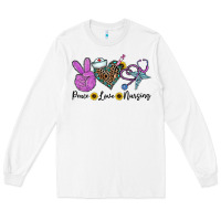 White peace love nursing Long Sleeve Tee - CowhideDigitalArt