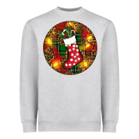 Heather Grey Santa Stocking Christmas Heavyweight Sweatshirt - RanaPortraitStore