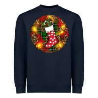 Navy Santa Stocking Christmas Heavyweight Sweatshirt - RanaPortraitStore