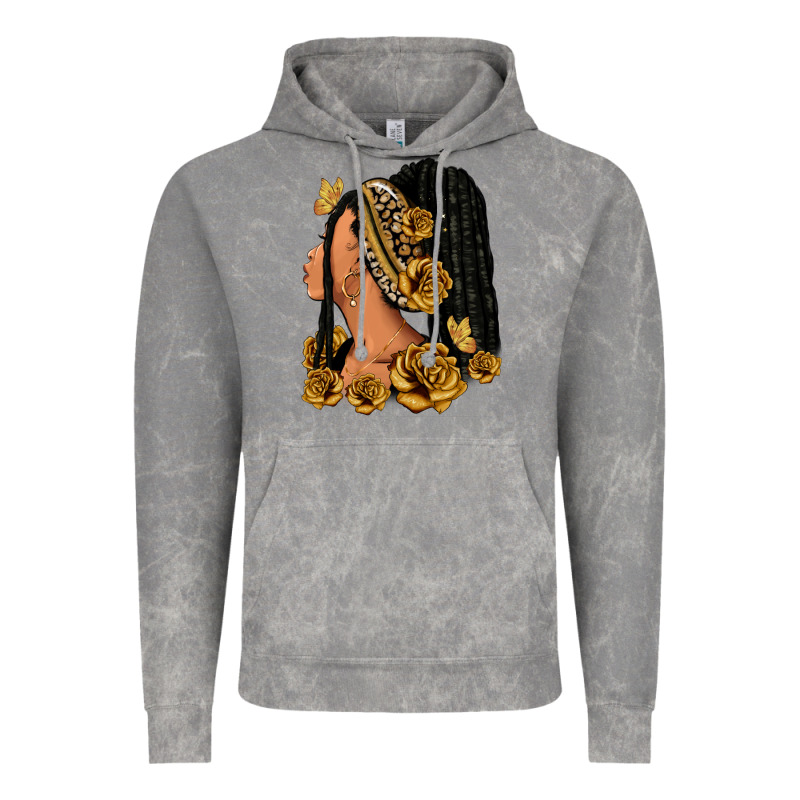 Gold Roses Afro Woman Vintage Hoodie by RanaPortraitStore | Teevron
