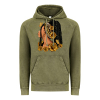 Vintage Olive Gold roses afro woman Vintage Hoodie - RanaPortraitStore
