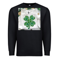 Black shamrock patterned clothing Premium Sweatshirt - MaliasSmallBusiness
