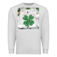 Dove Grey shamrock patterned clothing Premium Sweatshirt - MaliasSmallBusiness
