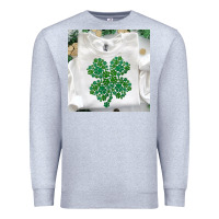 Heather Grey shamrock patterned clothing Premium Sweatshirt - MaliasSmallBusiness
