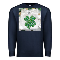 Navy shamrock patterned clothing Premium Sweatshirt - MaliasSmallBusiness