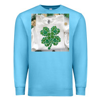 Ocean Blue shamrock patterned clothing Premium Sweatshirt - MaliasSmallBusiness