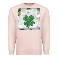 Pale Pink shamrock patterned clothing Premium Sweatshirt - MaliasSmallBusiness