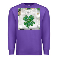 Purple shamrock patterned clothing Premium Sweatshirt - MaliasSmallBusiness
