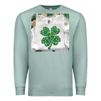 Seafoam shamrock patterned clothing Premium Sweatshirt - MaliasSmallBusiness