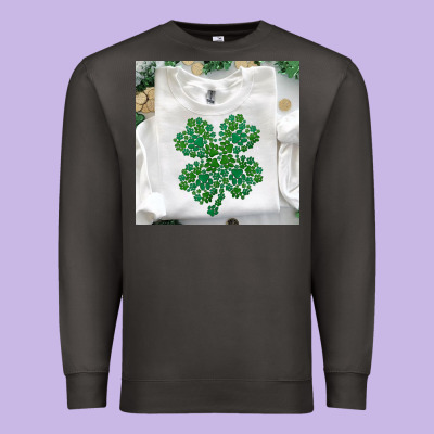 Shamrock Patterned Clothing Premium Sweatshirt Designed By Maliassmallbusiness