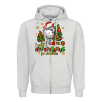 Dove Grey i want a hippopotamus for christmas Zipper Hoodie - AdoDesignShop