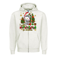 Oatmeal Heather i want a hippopotamus for christmas Zipper Hoodie - AdoDesignShop