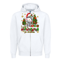 White i want a hippopotamus for christmas Zipper Hoodie - AdoDesignShop