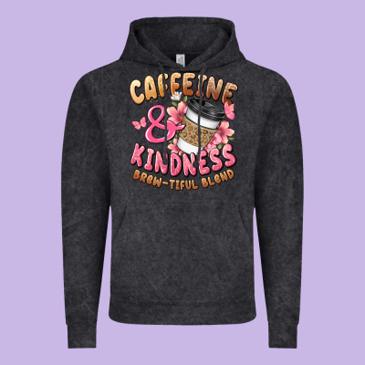 Caffeine And Kindness Brewtiful Blend Vintage Hoodie Designed By Jahusdesignshop