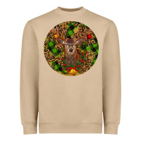 Mushroom Christmas Reindeer Heavyweight Sweatshirt - RanaPortraitStore