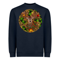 Navy Christmas Reindeer Heavyweight Sweatshirt - RanaPortraitStore